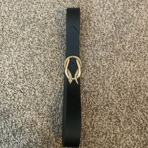 Gold snake print buckle belt